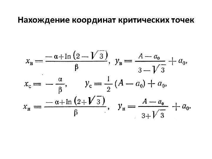 Нахождение координат критических точек 