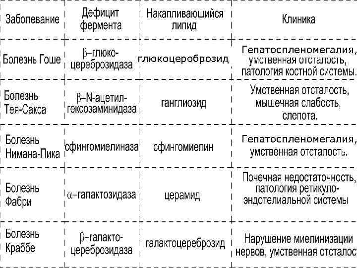 глюкоцероброзид Гепатоспленомегалия, 
