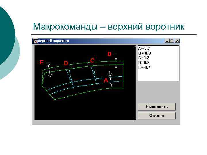 Макрокоманды – верхний воротник 