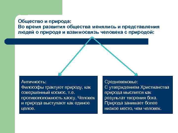 Общество и природа: Во время развития общества менялись и представления людей о природе и