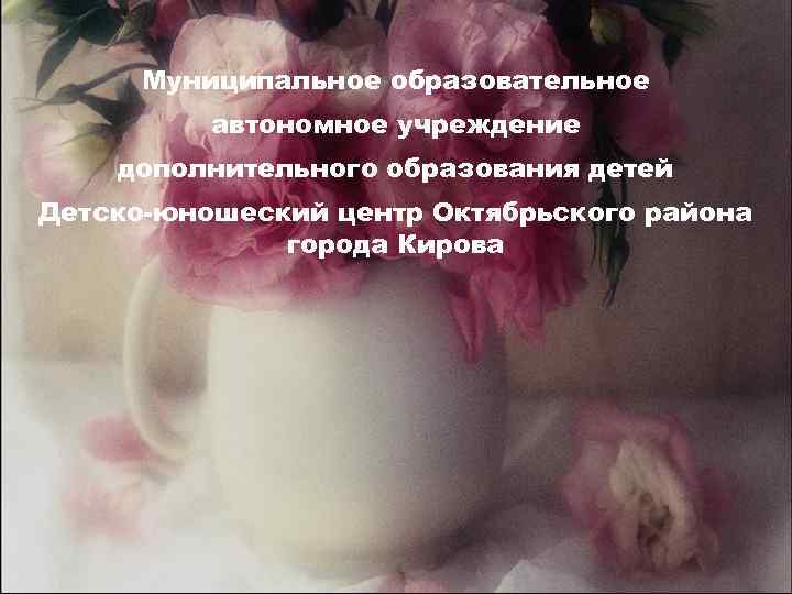 Муниципальное образовательное автономное учреждение дополнительного образования детей Детско-юношеский центр Октябрьского района города Кирова 
