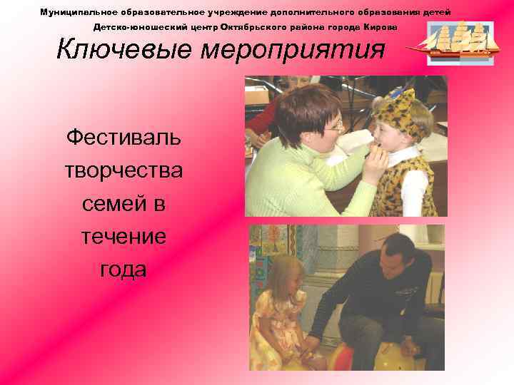 Муниципальное образовательное учреждение дополнительного образования детей Детско-юношеский центр Октябрьского района города Кирова Ключевые мероприятия