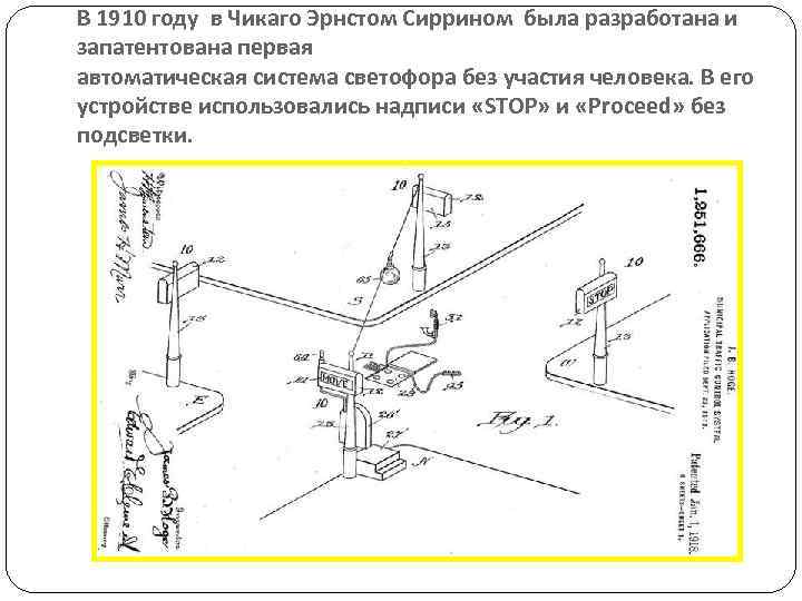 В 1910 году в Чикаго Эрнстом Сиррином была разработана и запатентована первая автоматическая система