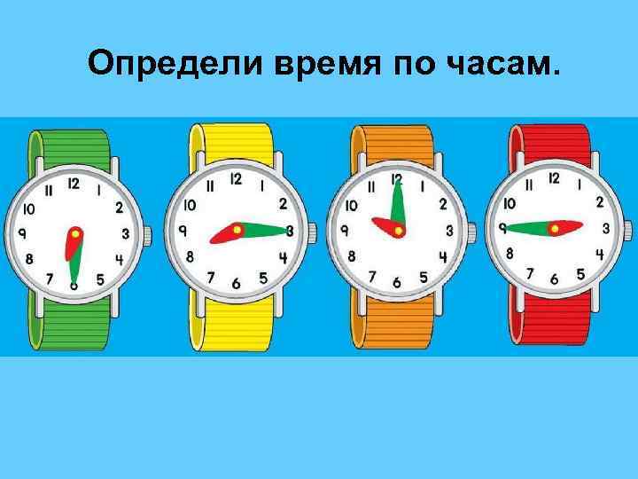 Определи время по часам. 