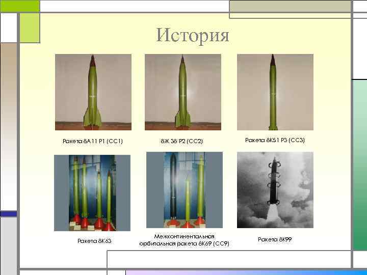 История Ракета 8 А 11 Р 1 (СС 1) Ракета 8 К 63 8