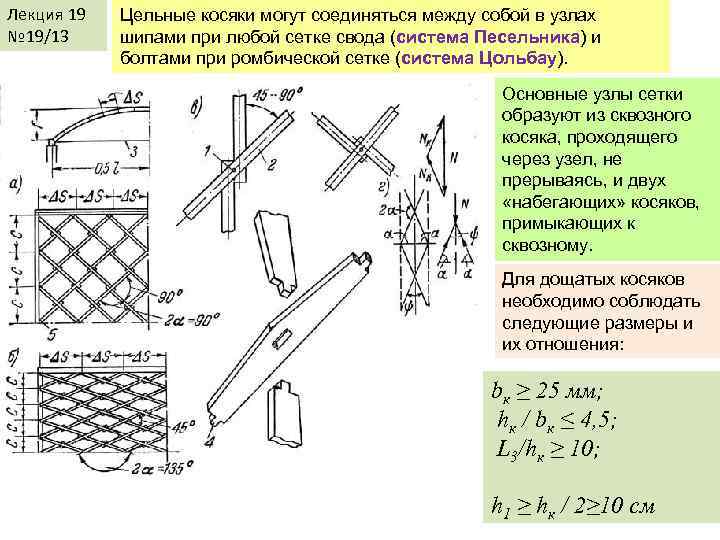 Лекция 19 № 19/13 Цельные косяки могут соединяться между собой в узлах шипами при