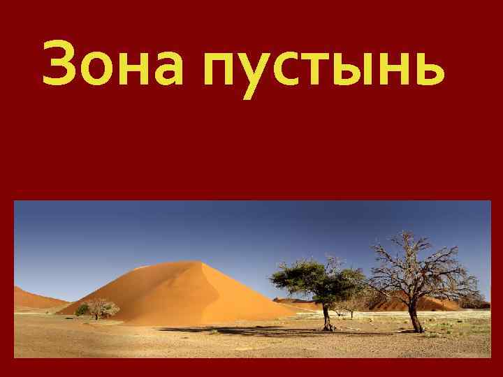 Зона пустынь 