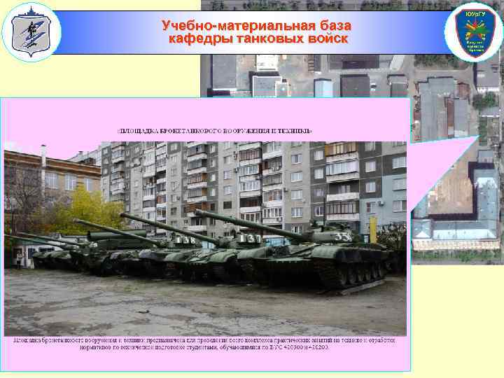 Учебно-материальная база кафедры танковых войск 