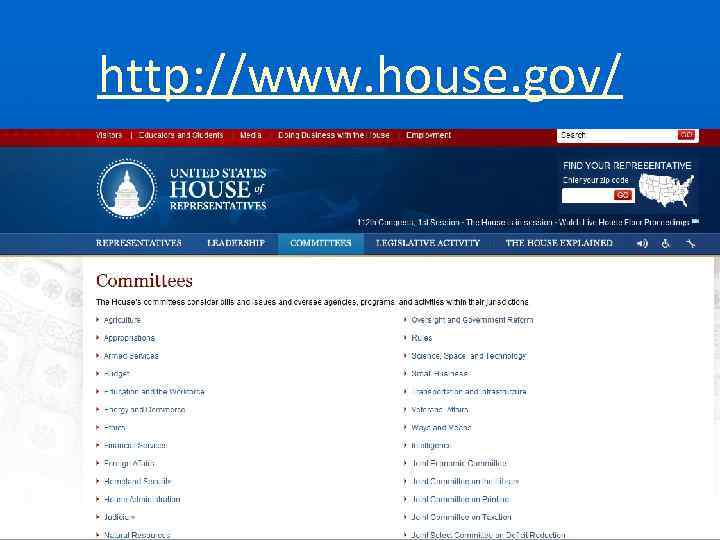 http: //www. house. gov/ 