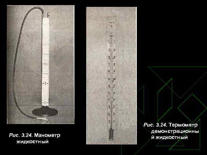 Рис. 3. 24. Манометр жидкостный Рис. 3. 24. Термометр демонстрационны й жидкостный 