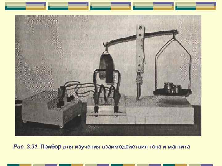 Рис. 3. 91. Прибор для изучения взаимодействия тока и магнита 