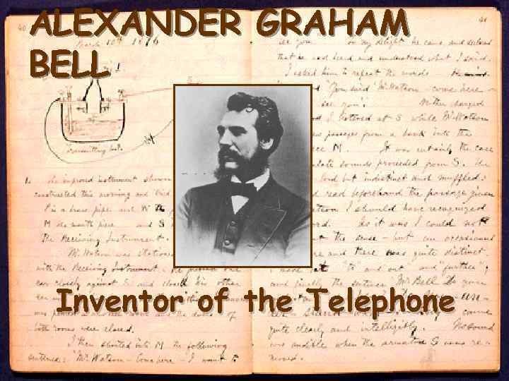 ALEXANDER GRAHAM BELL Inventor of the Telephone 