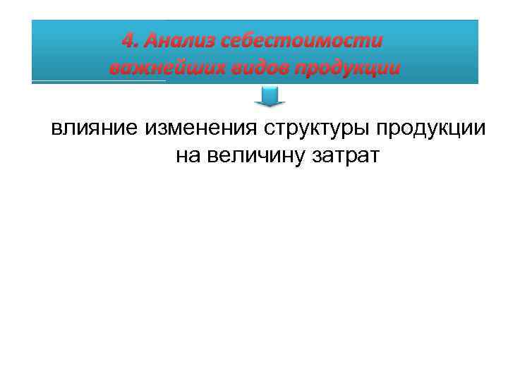 4. Анализ себестоимости важнейших видов продукции влияние изменения структуры продукции на величину затрат 