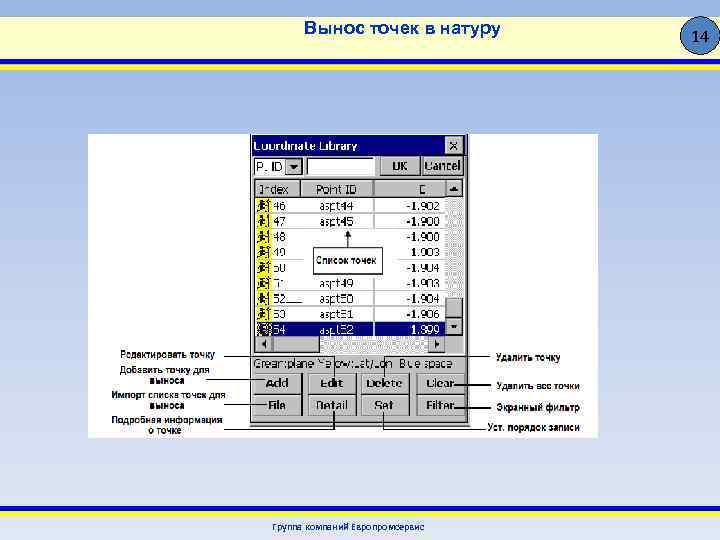 Вынос точек в натуру Группа компаний Европромсервис 14 