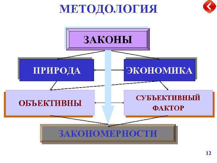 МЕТОДОЛОГИЯ ЗАКОНЫ ПРИРОДА ОБЪЕКТИВНЫ ЭКОНОМИКА СУБЪЕКТИВНЫЙ ФАКТОР ЗАКОНОМЕРНОСТИ 12 