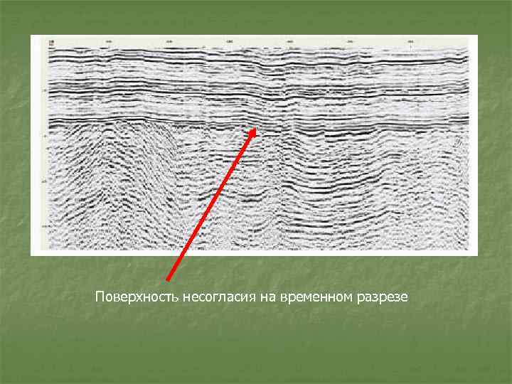 Поверхность несогласия на временном разрезе 