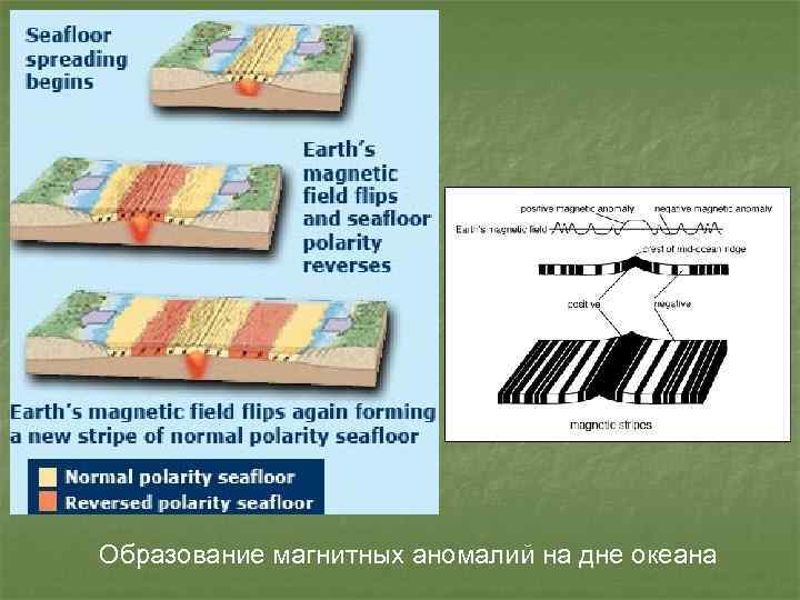 Образование магнитных аномалий на дне океана 