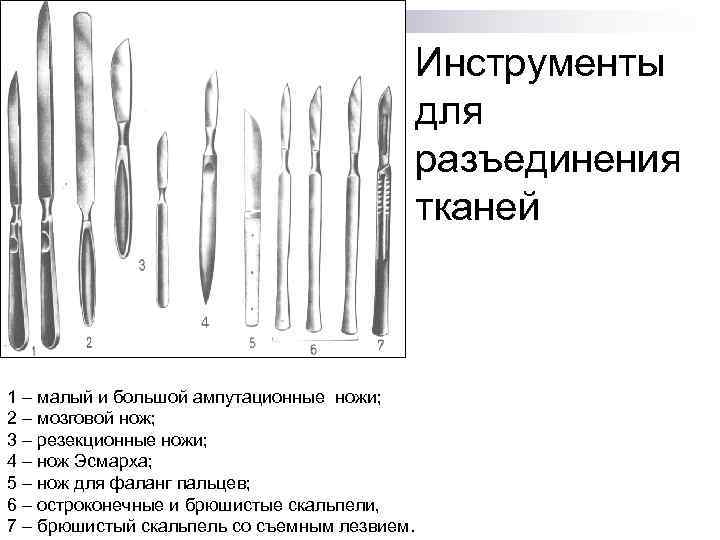 Инструменты для разъединения тканей