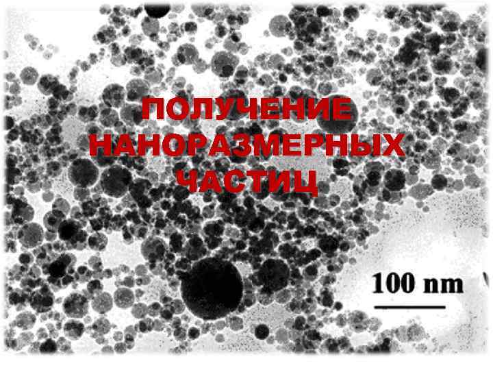 ПОЛУЧЕНИЕ НАНОРАЗМЕРНЫХ ЧАСТИЦ 