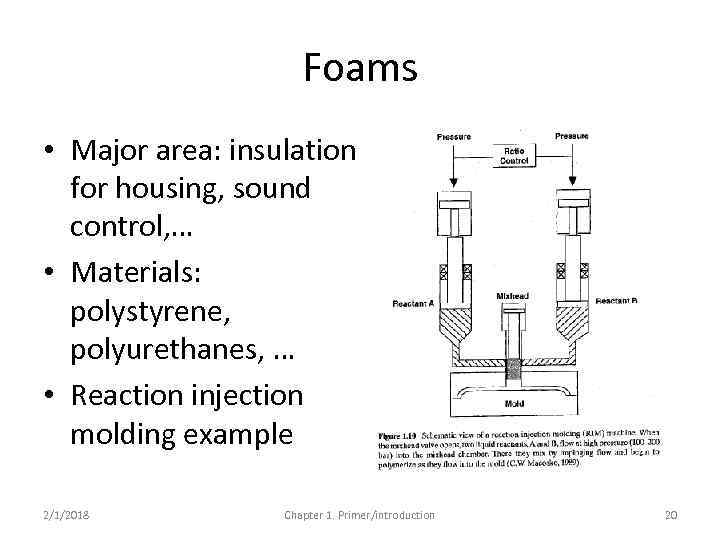 Foams • Major area: insulation for housing, sound control, … • Materials: polystyrene, polyurethanes,