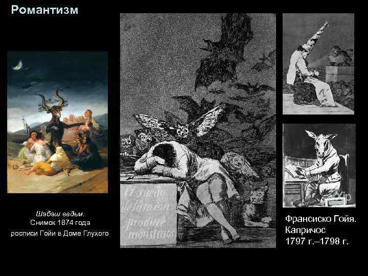 Романтизм Шабаш ведьм. Снимок 1874 года росписи Гойи в Доме Глухого Франсиско Гойя. Капричос