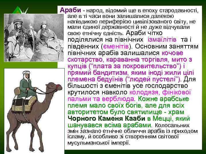 Араби - народ, відомий ще в епоху стародавності, але в ті часи вони залишалися