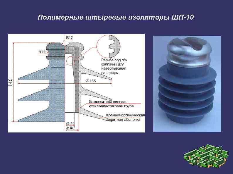 Полимерные штыревые изоляторы ШП-10 