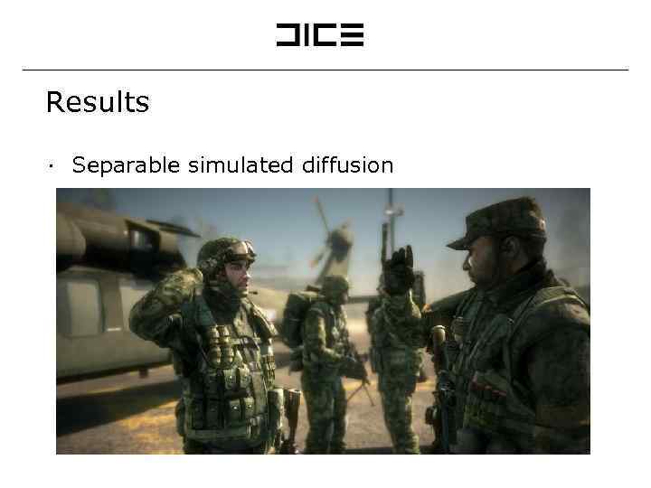 Results Multi-passed ∙ Poisson disc diffusion Separable simulated diffusion 