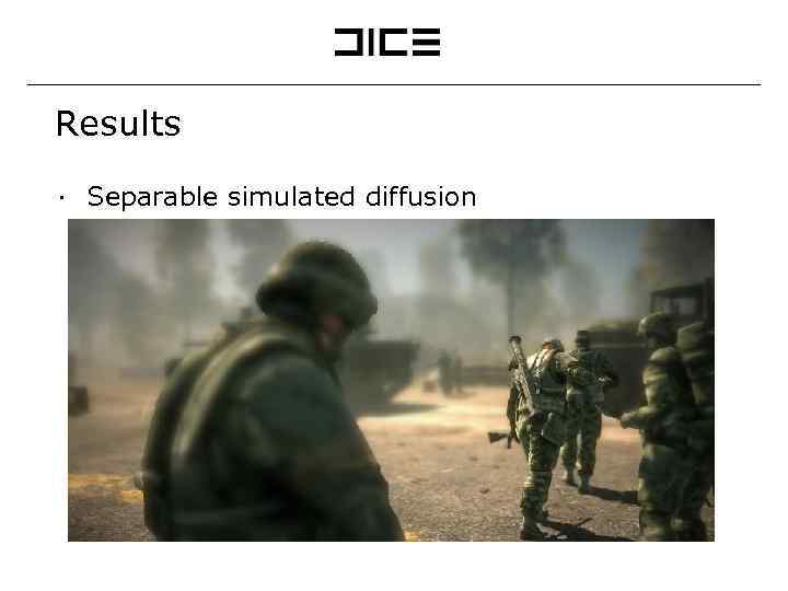 Results ∙ Multi-passed diffusion Poisson disc Separable simulated diffusion 