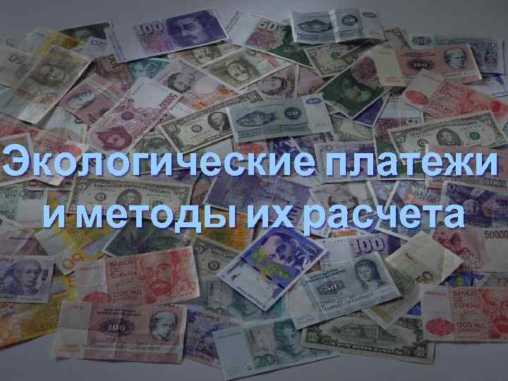 Экологические платежи и методы их расчета 