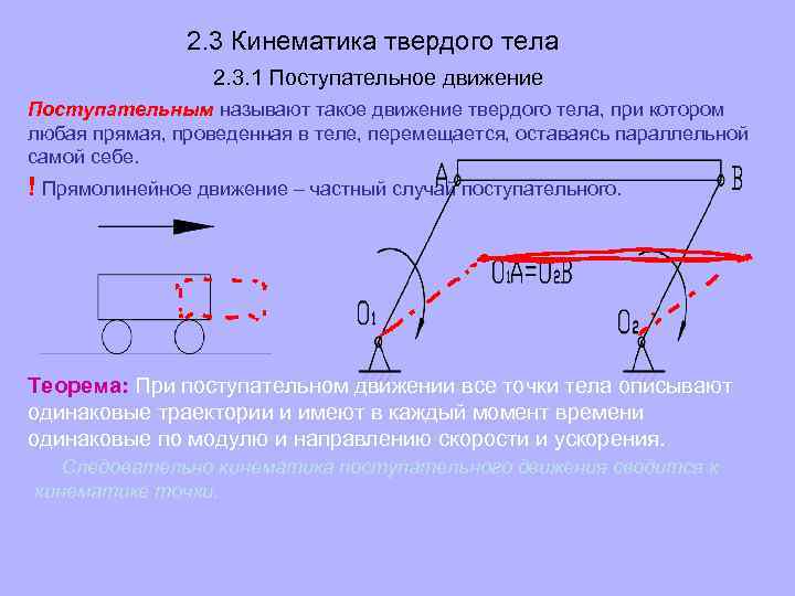 2. 3 Кинематика твердого тела 2. 3. 1 Поступательное движение Поступательным называют такое движение