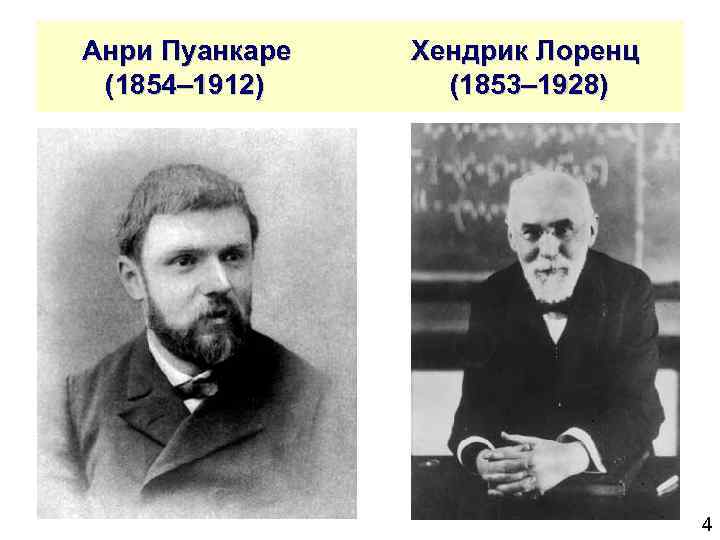  Анри Пуанкаре (1854– 1912) Хендрик Лоренц (1853– 1928) 4 