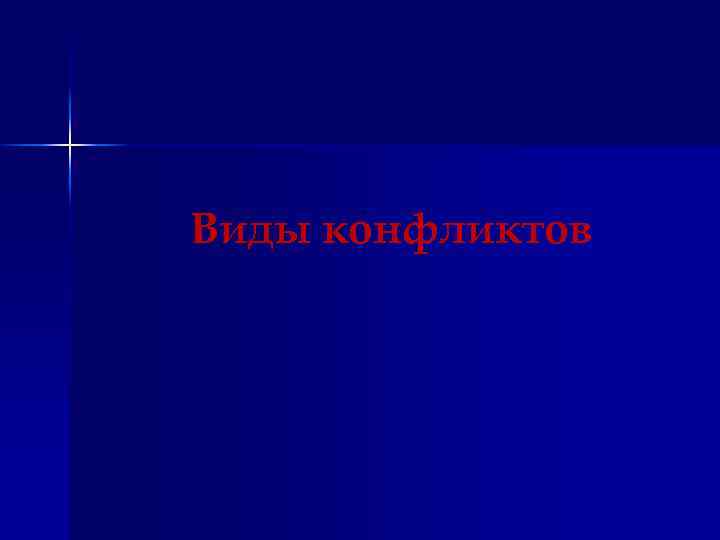 Виды конфликтов 