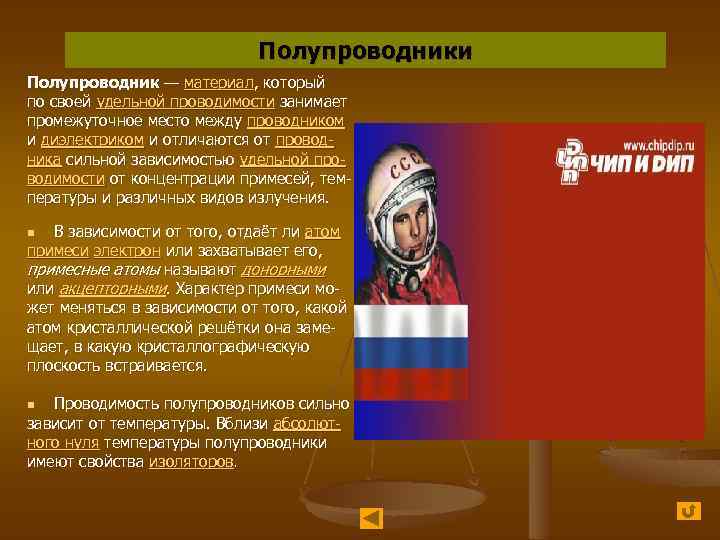 Полупроводники Полупроводник — материал, который по своей удельной проводимости занимает промежуточное место между проводником
