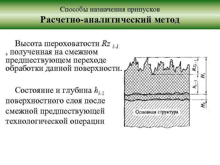 1 поверхностный слой. Состояние поверхностного слоя. Припуски расчетно-аналитический метод. Глубина дефектного слоя. Качество поверхностного слоя деталей.