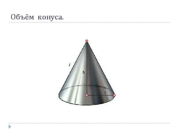 Объём конуса. 