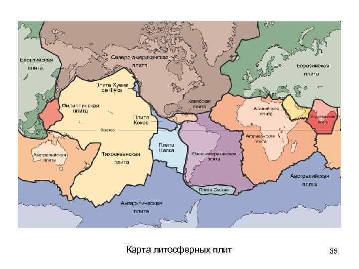 Карта литосферных плит 35 