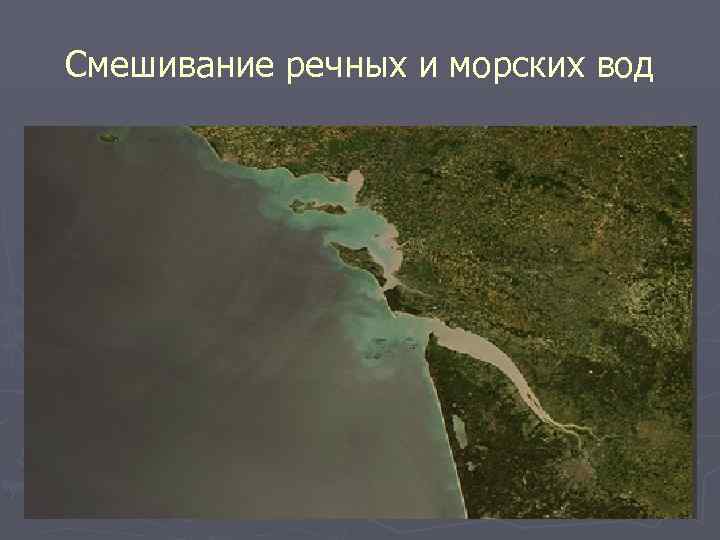 Смешивание речных и морских вод 