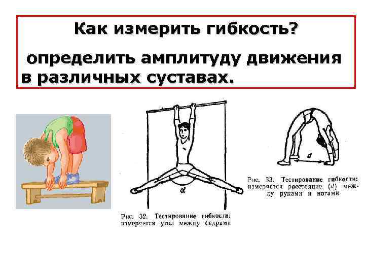 Как измерить гибкость? определить амплитуду движения в различных суставах. 