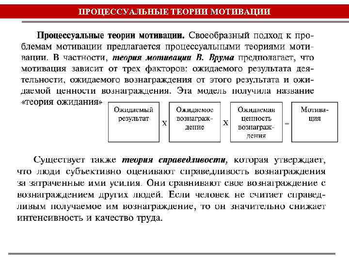 ПРОЦЕССУАЛЬНЫЕ ТЕОРИИ МОТИВАЦИИ 