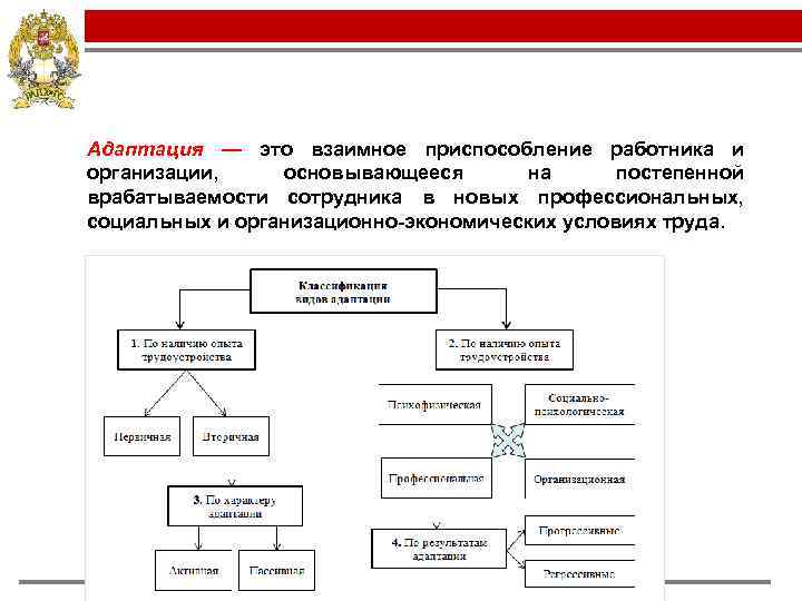 Адаптация — это взаимное приспособление работника и организации, основывающееся на постепенной врабатываемости сотрудника в