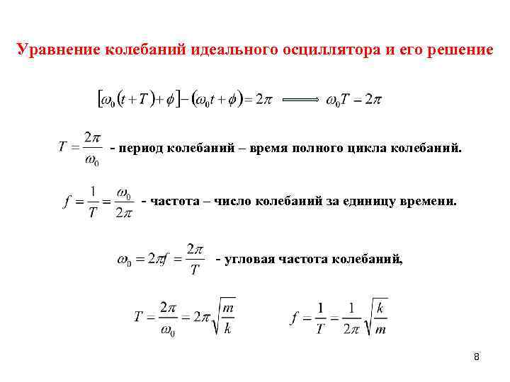 Период колебаний в идеальном колебательном