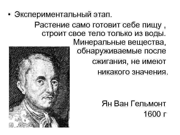  • Экспериментальный этап. Растение само готовит себе пищу , строит свое тело только