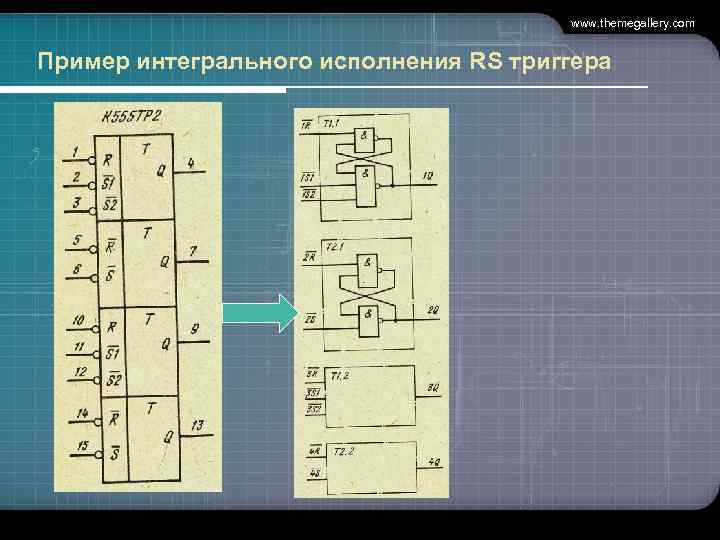 www. themegallery. com Пример интегрального исполнения RS триггера 