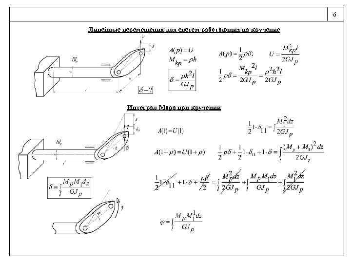 6 Линейные перемещения для систем работающих на кручение Интеграл Мора при кручении 