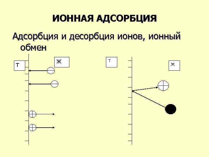 ИОННАЯ АДСОРБЦИЯ Адсорбция и десорбция ионов, ионный обмен Т Ж 