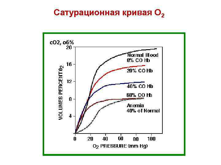 Сатурационная кривая О 2 с. О 2, об% 