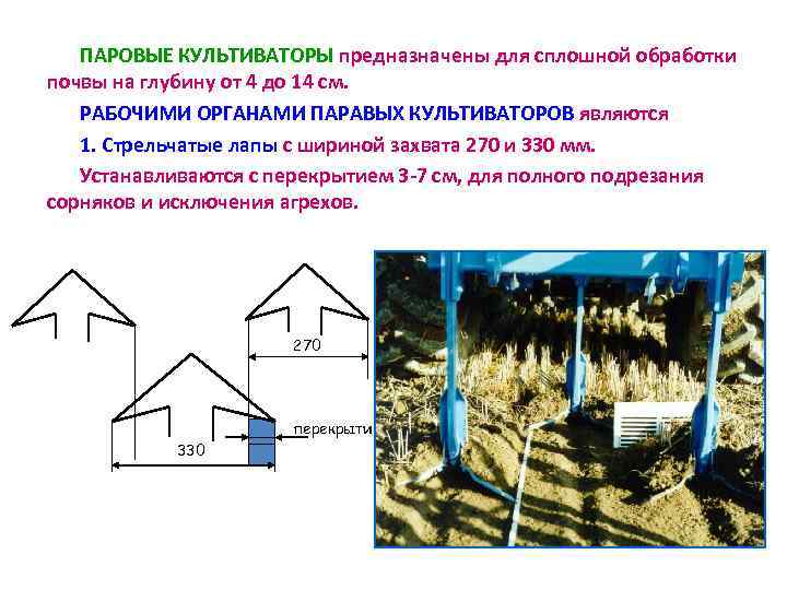 ПАРОВЫЕ КУЛЬТИВАТОРЫ предназначены для сплошной обработки почвы на глубину от 4 до 14 см.