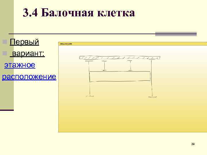 3. 4 Балочная клетка n Первый n вариант: этажное расположение 29 