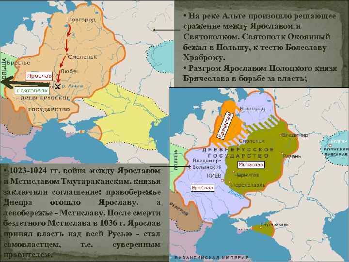  • На реке Альте произошло решающее сражение между Ярославом и Святополком. Святополк Окоянный